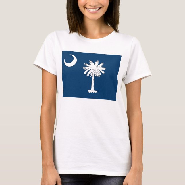 Women T Shirt mit Flag South Carolina Staat (Vorderseite)
