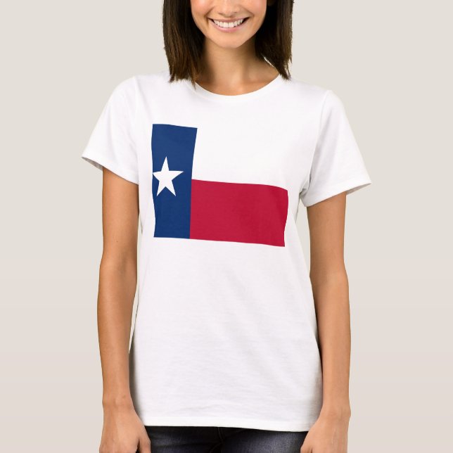 Women T Shirt mit Flag Texas Staat (Vorderseite)