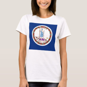Women T Shirt mit Flag Virginia Staat