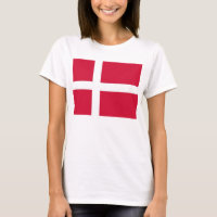 Women T Shirt mit Flagge in Dänemark