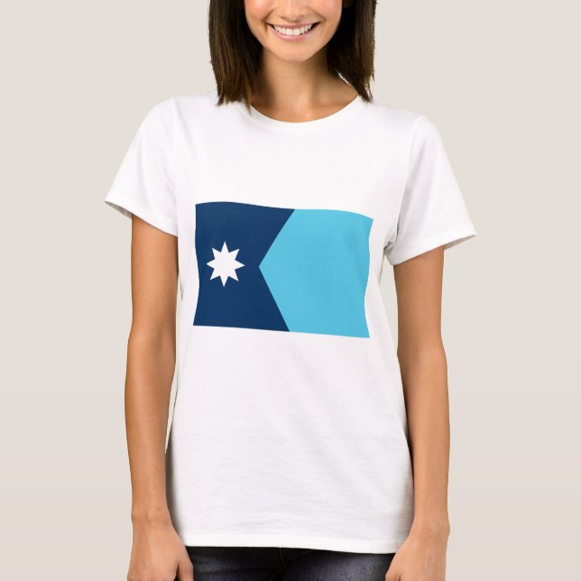 Women T Shirt with Flag of Minnesota, USA (Vorderseite)