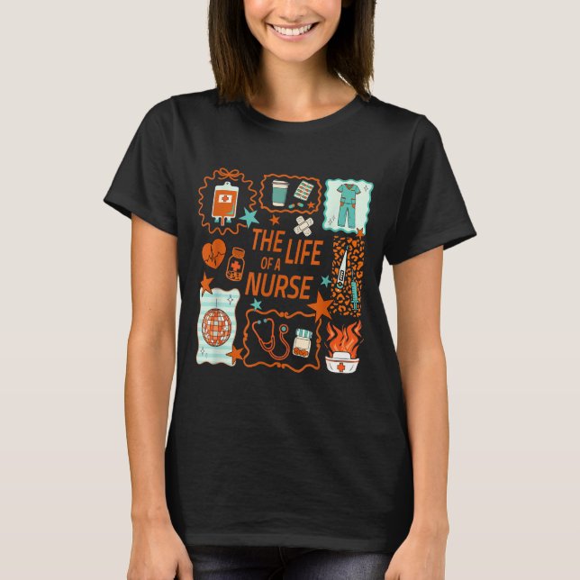 Women The Life Of A Nurse Doodle Nursing Showgirl  T-Shirt (Vorderseite)