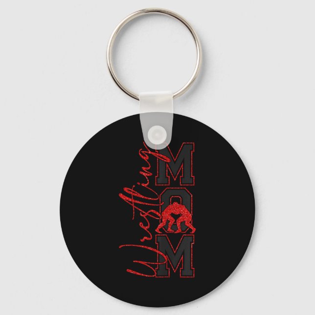 Women Wrestling Mom Funny Wrestle Wrestler Mothers Schlüsselanhänger (Vorderseite)