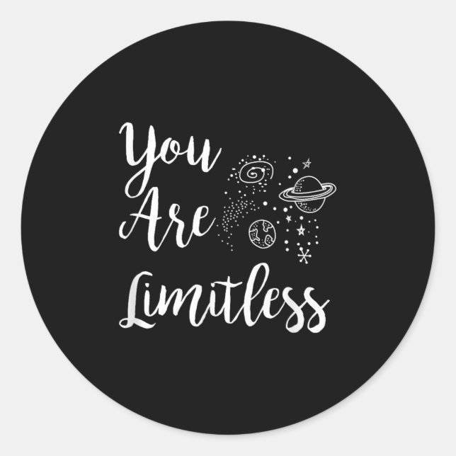 Women You Are Limitless Amazing Motivational  Runder Aufkleber (Vorderseite)
