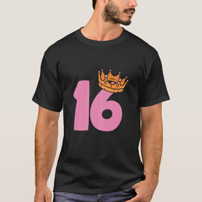 Womens 16Th Birthday Queen Girls Happy Birthday Pa T-Shirt (Vorderseite)
