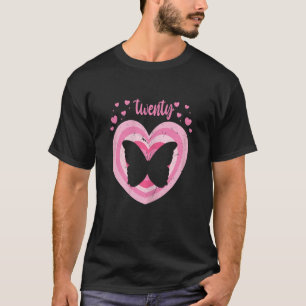 Womens 20 Year Old Cute Butterfly Birthday Girl 20 T-Shirt