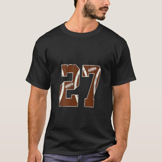 Womens 27th Birthday Football Lovers Bdy Boy 27 Ye T-Shirt (Vorderseite)