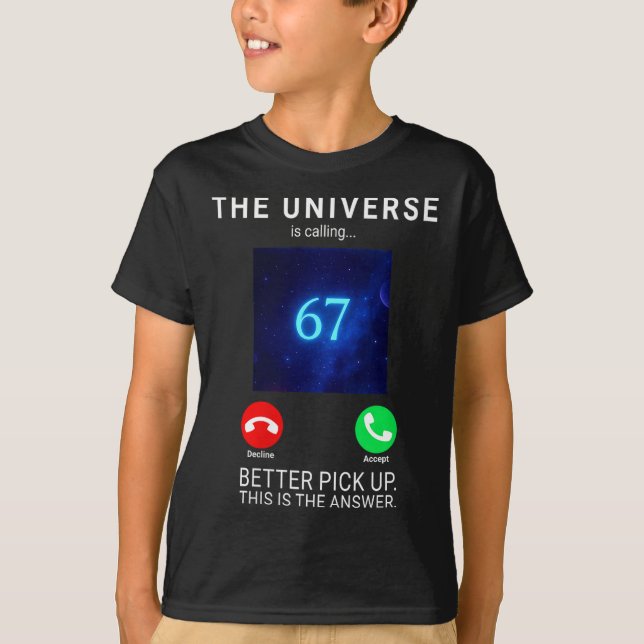 Womens 67 Meme The Universe Is Calling V-neck  T-Shirt (Vorderseite)