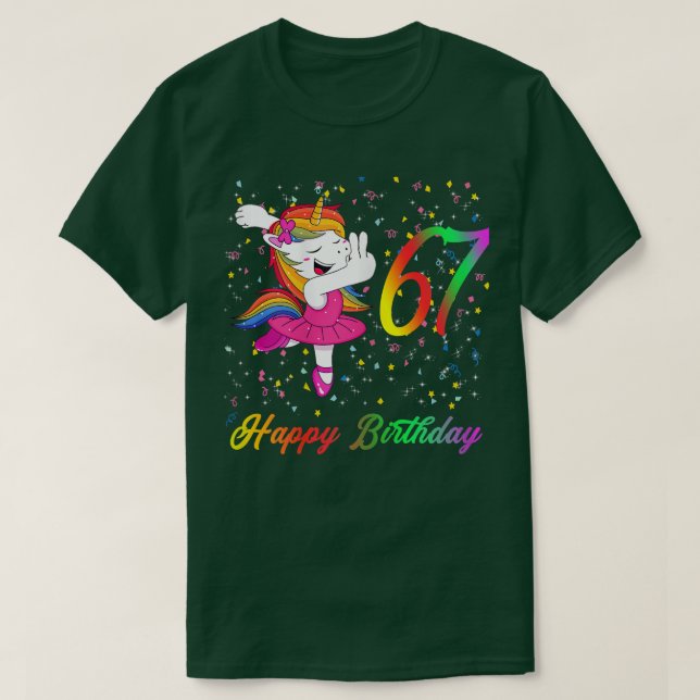 Womens 67 Years Old Birthday, Happy Birthday, Ball T-Shirt (Design vorne)