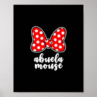 Womens Abuela Mouse Family Vacation Bow  Poster