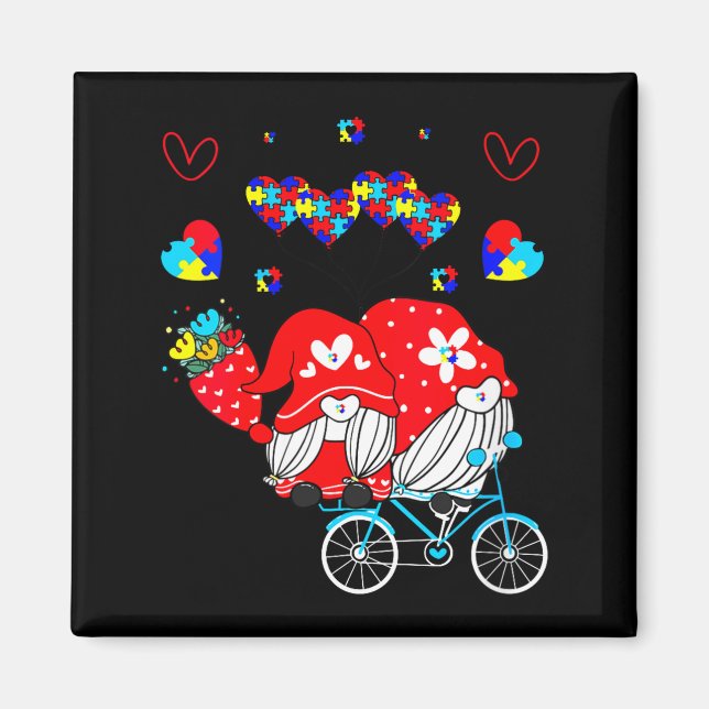 Womens Accept Understand Love Autism Awareness Gno Magnet (Vorne)