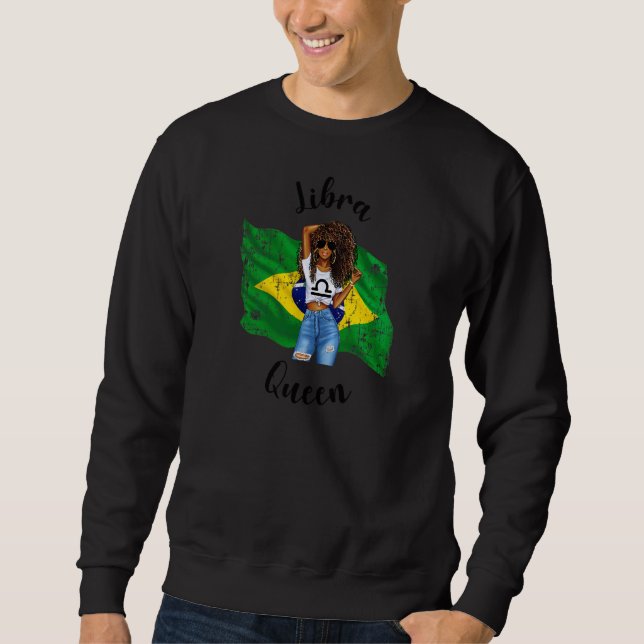 Womens Afro Brazilian Libra Queen African Zodiac B Sweatshirt (Vorderseite)