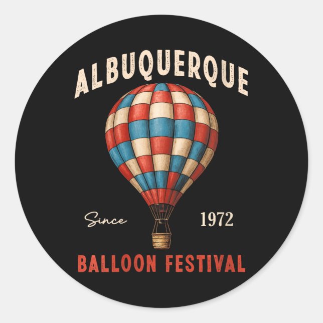 Womens Albuquerque Balloon Festival New Mexico Fie Runder Aufkleber (Vorderseite)