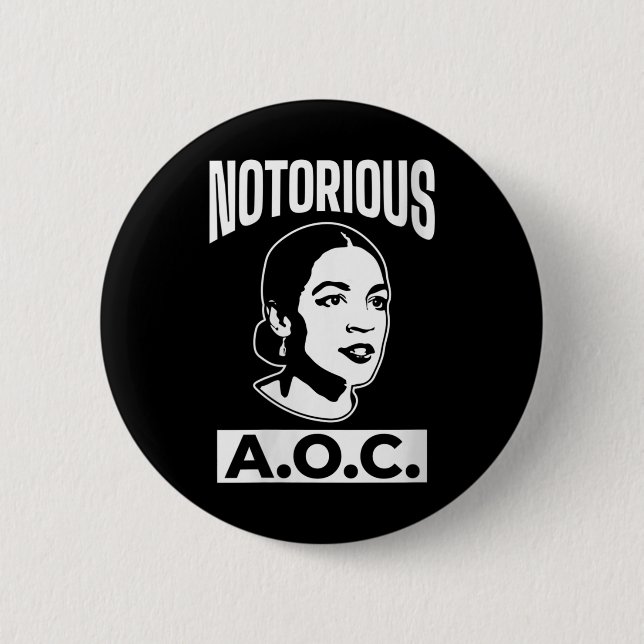 Womens Alexandria Ocasio-cortez Der berüchtigte Ao Button (Vorderseite)