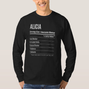 Womens Alicia ernährungsphysiologische Fakten für T-Shirt