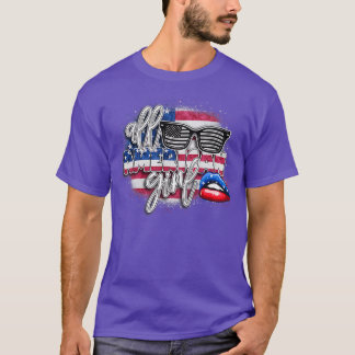 Womens All American Girl US Banner Sonnenbrillen u T-Shirt