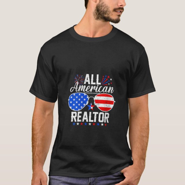Womens All American Realtor Funny 4th of July Fami T-Shirt (Vorderseite)