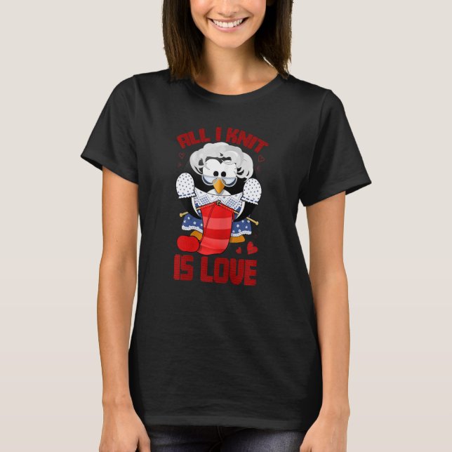 Womens Alles, was ich Strick ist Liebe Niedlich Om T-Shirt (Vorderseite)
