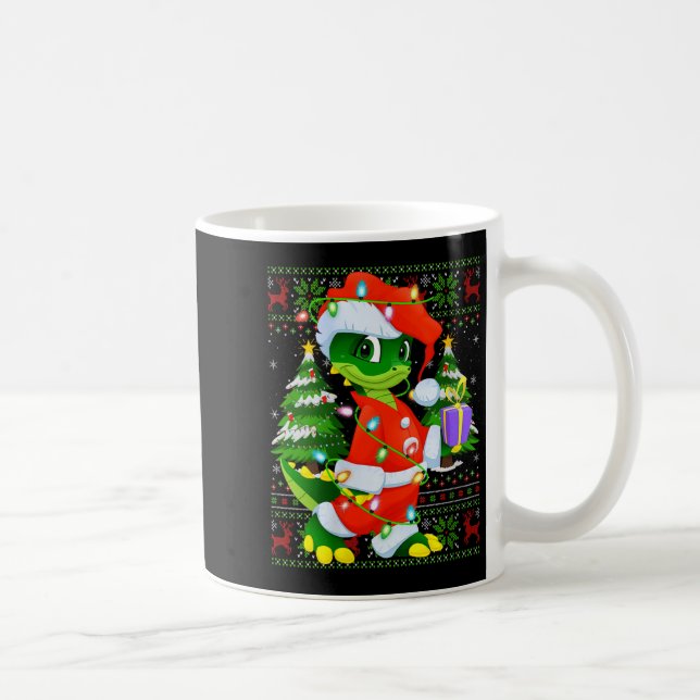 Womens Alligator Christmas Lights Santa Costume Ug Kaffeetasse (Rechts)