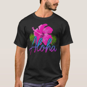 Womens Aloha Hawaiian Islands Hawaii Surf Hibiskus T-Shirt