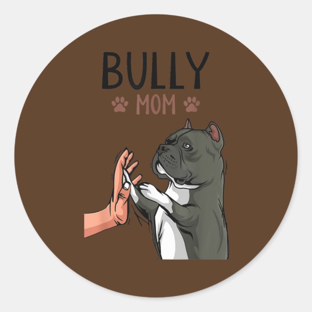 Womens American Bully Mom Dog Mama Dog Holder  Runder Aufkleber (Vorderseite)