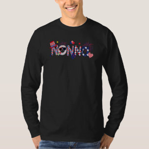 Womens American Nonna Firework Patriotic Nonna 4 T-Shirt