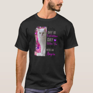 Womens Angora Cat Mama Valentinstag Cat Mama Moth T-Shirt