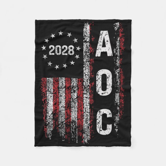 Womens Aoc Alexandria Ocasio Cortez 2028 für Presi Fleecedecke (Vorderseite)