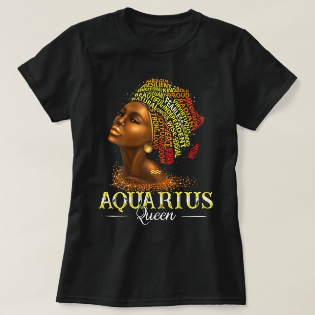 Womens Aquarius Queen Womens Geburtsdatum Symbol . T-Shirt (Design vorne)