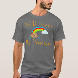 Womens Ark und Regenbogen Gott Behalte seine Versp T-Shirt