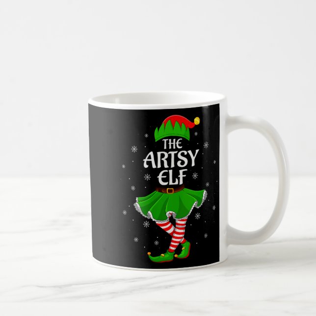 Womens Artsy Elf Christmas Family Girls Women Elf  Kaffeetasse (Rechts)