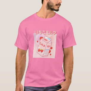 Womens Ästhetik Otaku Japanisch Erdbeermilch Ca T-Shirt