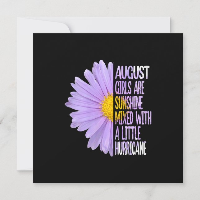 Womens August Birthday Womens Gift Funny Daisy Einladung (Vorderseite)