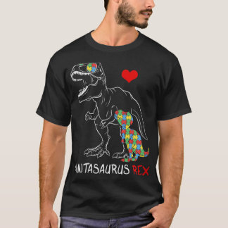 Womens Auntasaurus Auntie Rex Autismus Awareness M T-Shirt