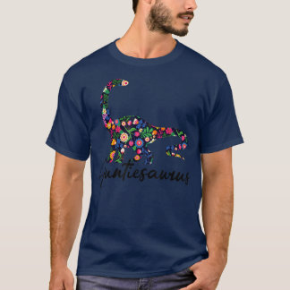 Womens Auntie Auntiesaurus Floral Tante Dinosaurie T-Shirt