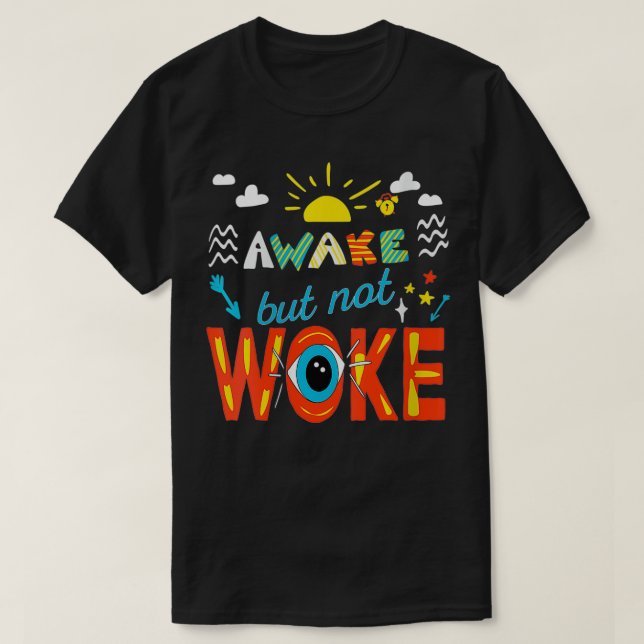 Womens Awake Not Woke  Gift VNeck  T-Shirt (Design vorne)