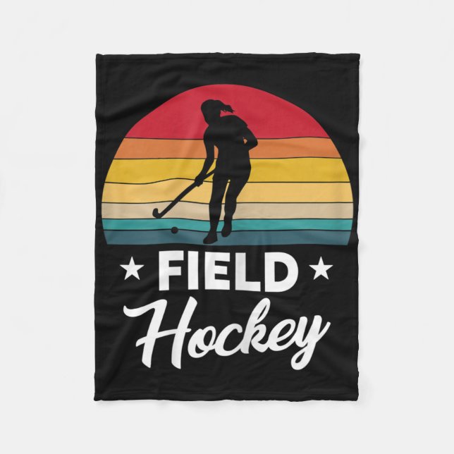 Womens Awesome Field Hockey Player Silhouette Outf Fleecedecke (Vorderseite)