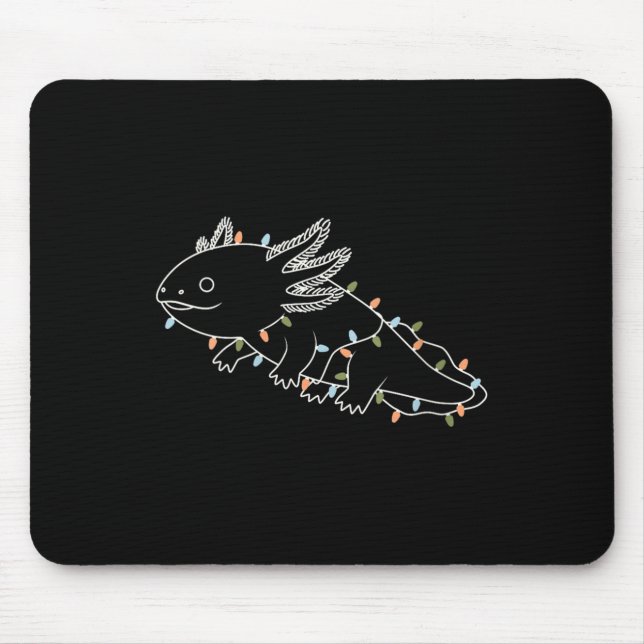 Womens Axolotl Tree Merry Christmas Funny Ugly Chr Mousepad (Vorne)