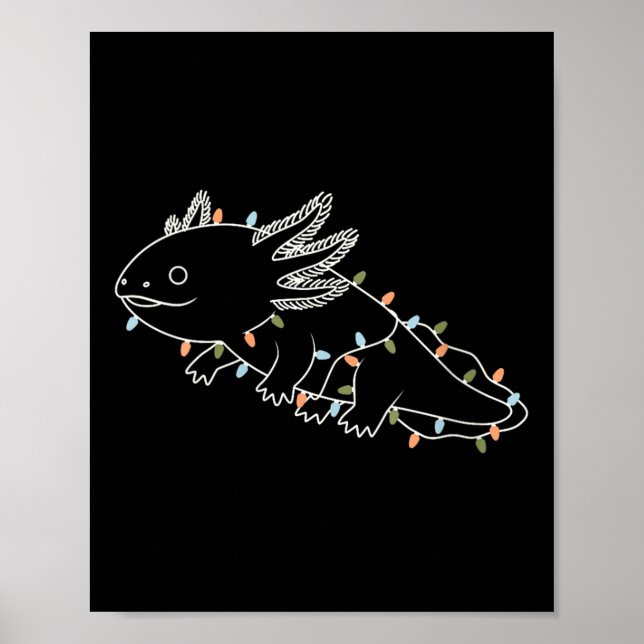 Womens Axolotl Tree Merry Christmas Funny Ugly Chr Poster (Vorne)