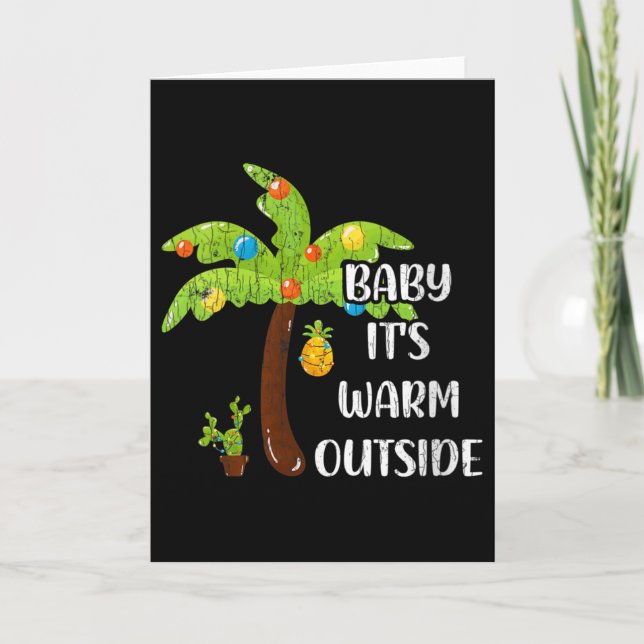 Womens Baby It's Warm Outside Funny Christmas In J Karte (Vorderseite)