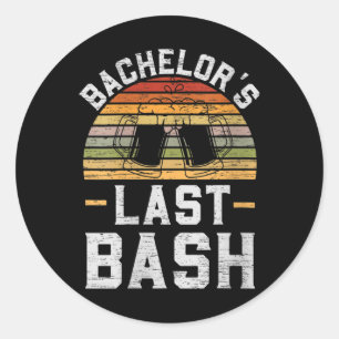 Womens Bachelors letzter Bash Vintag Groomsquad Gr Runder Aufkleber