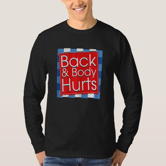 Womens  Back Body Hurts Quote Workout Gym Top 3 (Vorderseite)