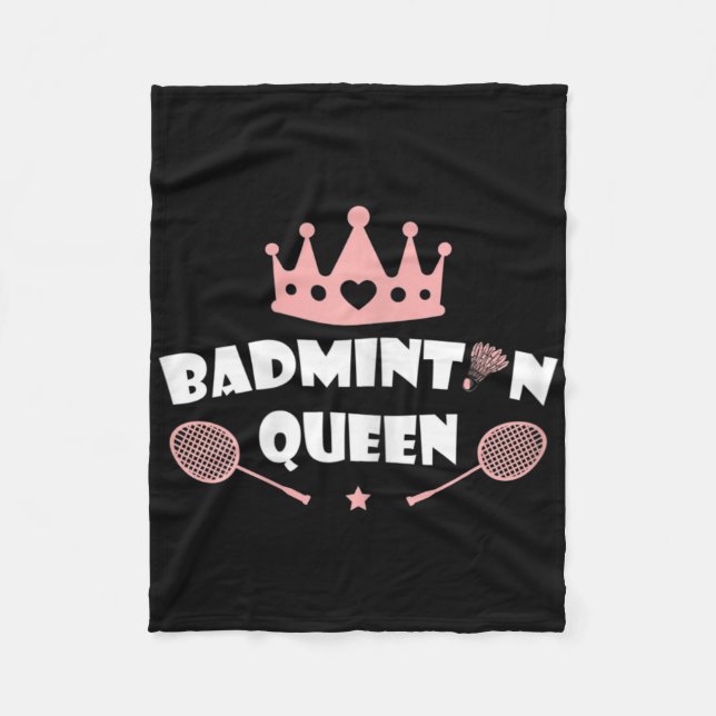 Womens Badminton Queen Shuttle Badminton Lover Fleecedecke (Vorderseite)