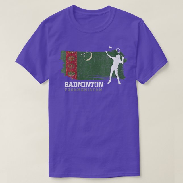 Womens Badminton Turkmenistan Net Games Pla T-Shirt (Design vorne)