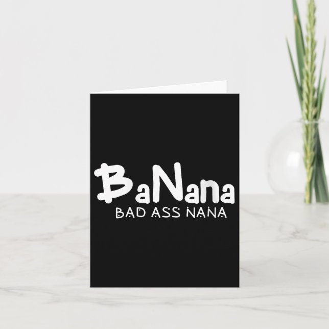 Womens Banana Bad Nana Funny Grandma Mom Family Qu Karte (Vorderseite)