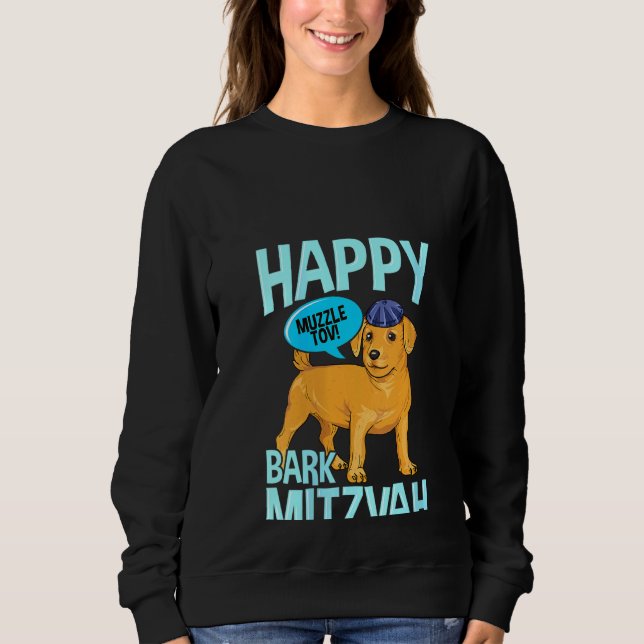 Womens Bark Mitzvah Dog Funny jwish Bar Mitzvah H Sweatshirt (Vorderseite)
