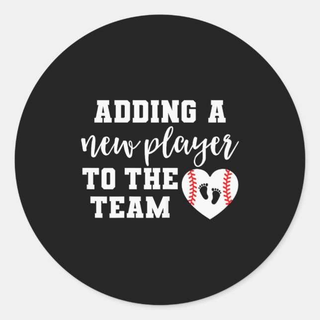 Womens Baseball Pregnancy Announcement Shirt Sprin Runder Aufkleber (Vorderseite)