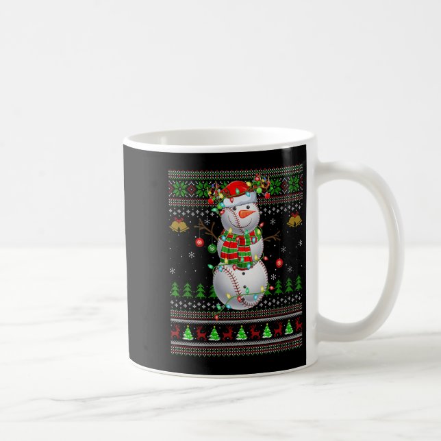 Womens Baseball Snowman Ugly Christmas Sweaters Sr Kaffeetasse (Rechts)