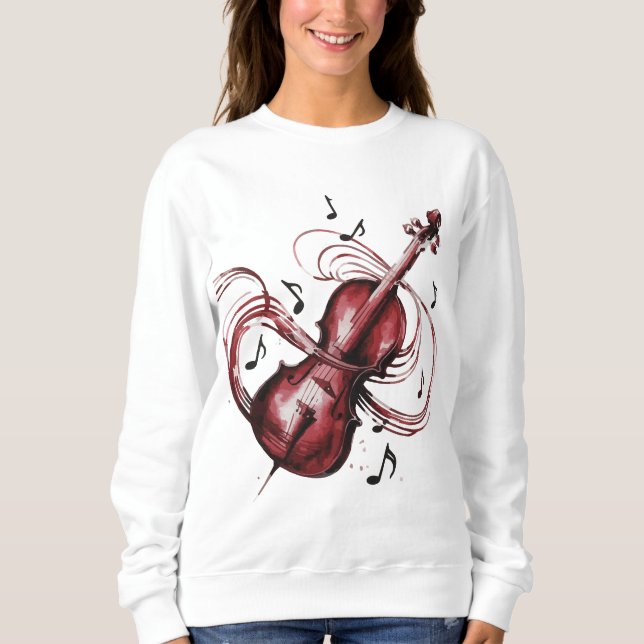 Women's basic abstract violin sweatshirt (Vorderseite)