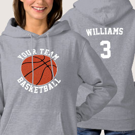 Womens Basketball Custom Team/Player/Jersey-Nummer Hoodie